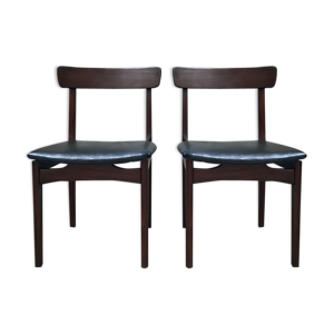 chaises scandinaves en teck et skaï