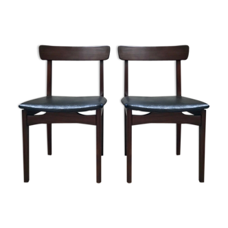 Scandinavian teak and skaï chairs