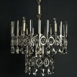 Classic glass chandelier from the mid-century by Gaetano Sciolari, Italy, 1970s.