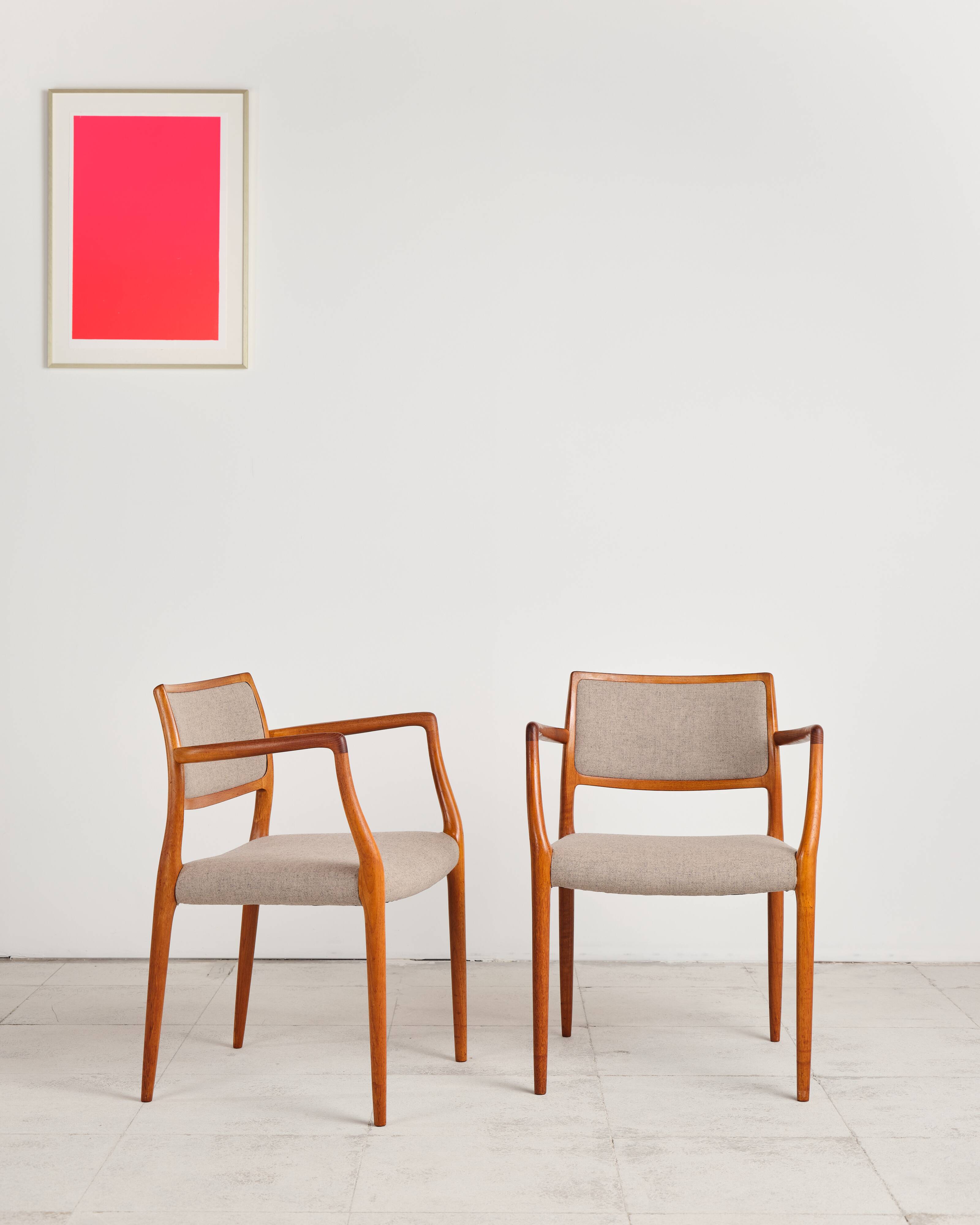 Ensemble de 2 fauteuils danois Niels O. Møller 65, design du XXe siècle