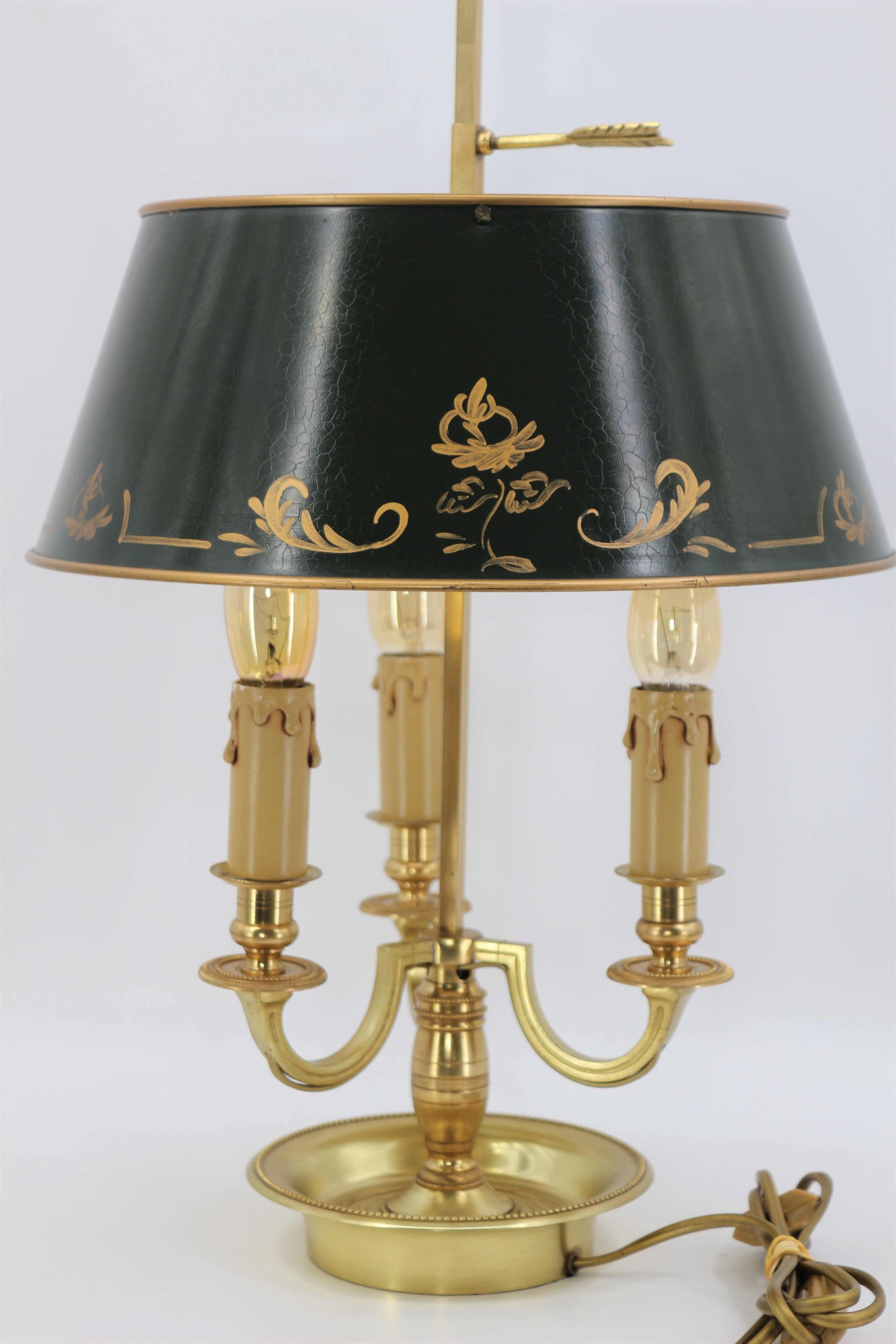 golden massive bronze bouillotte lamp