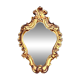 Rococo wall mirror in golden resin