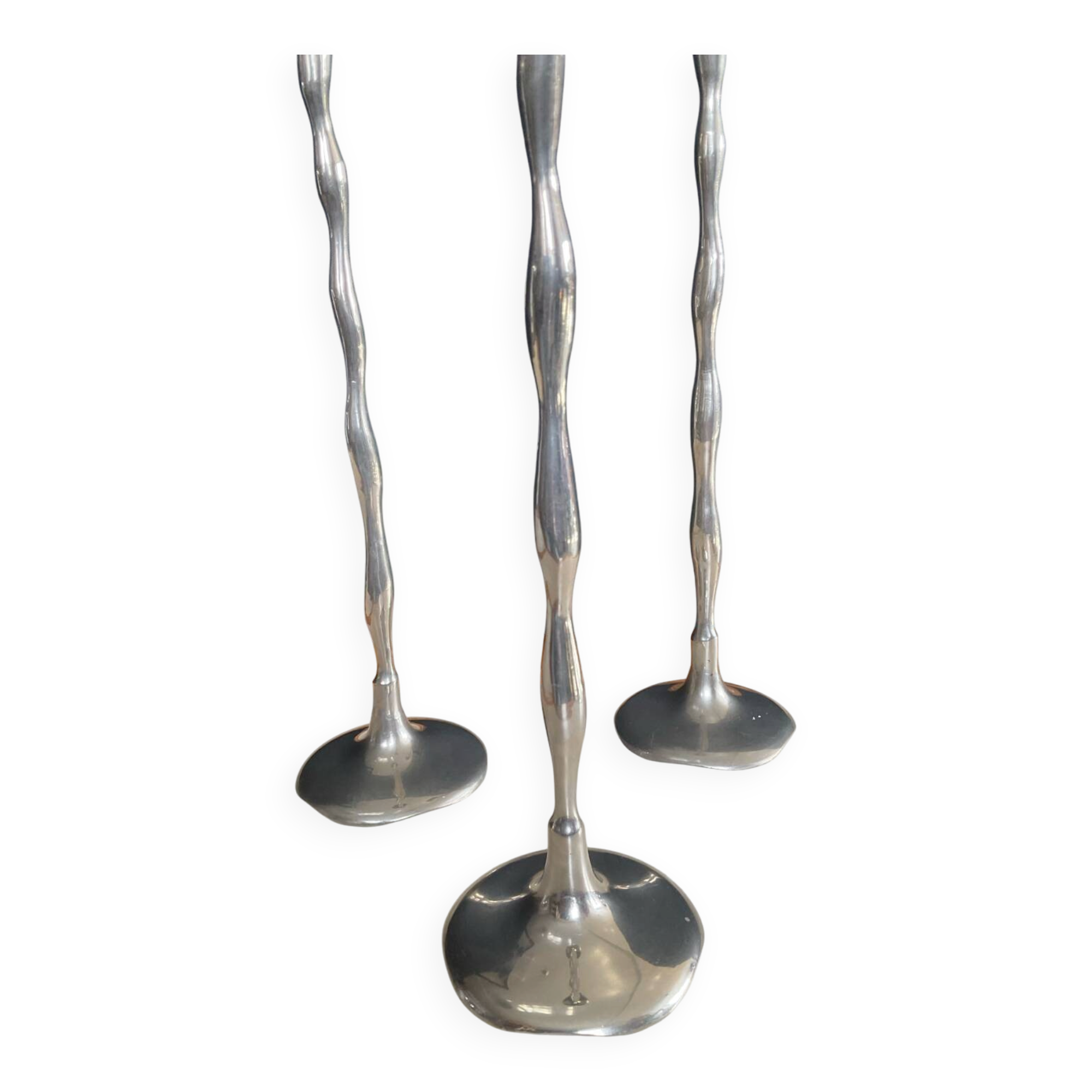 Vintage silver-plated candle holder trio