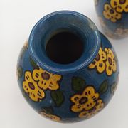 Pair of Large Art Deco Vases Émile Simonod H28cm Glazed Ceramic Blue