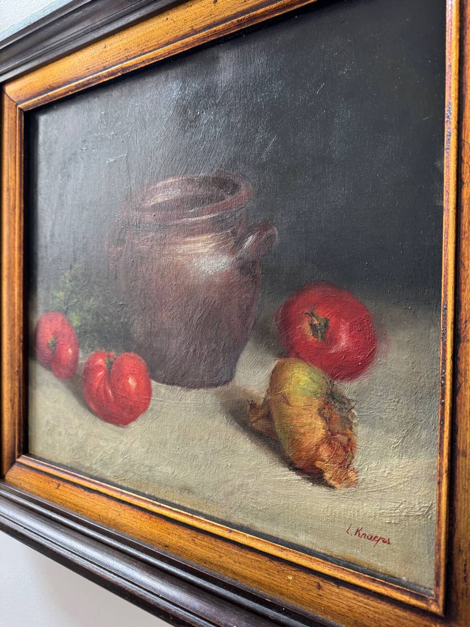 Tableau nature morte huile sur toile ancienne