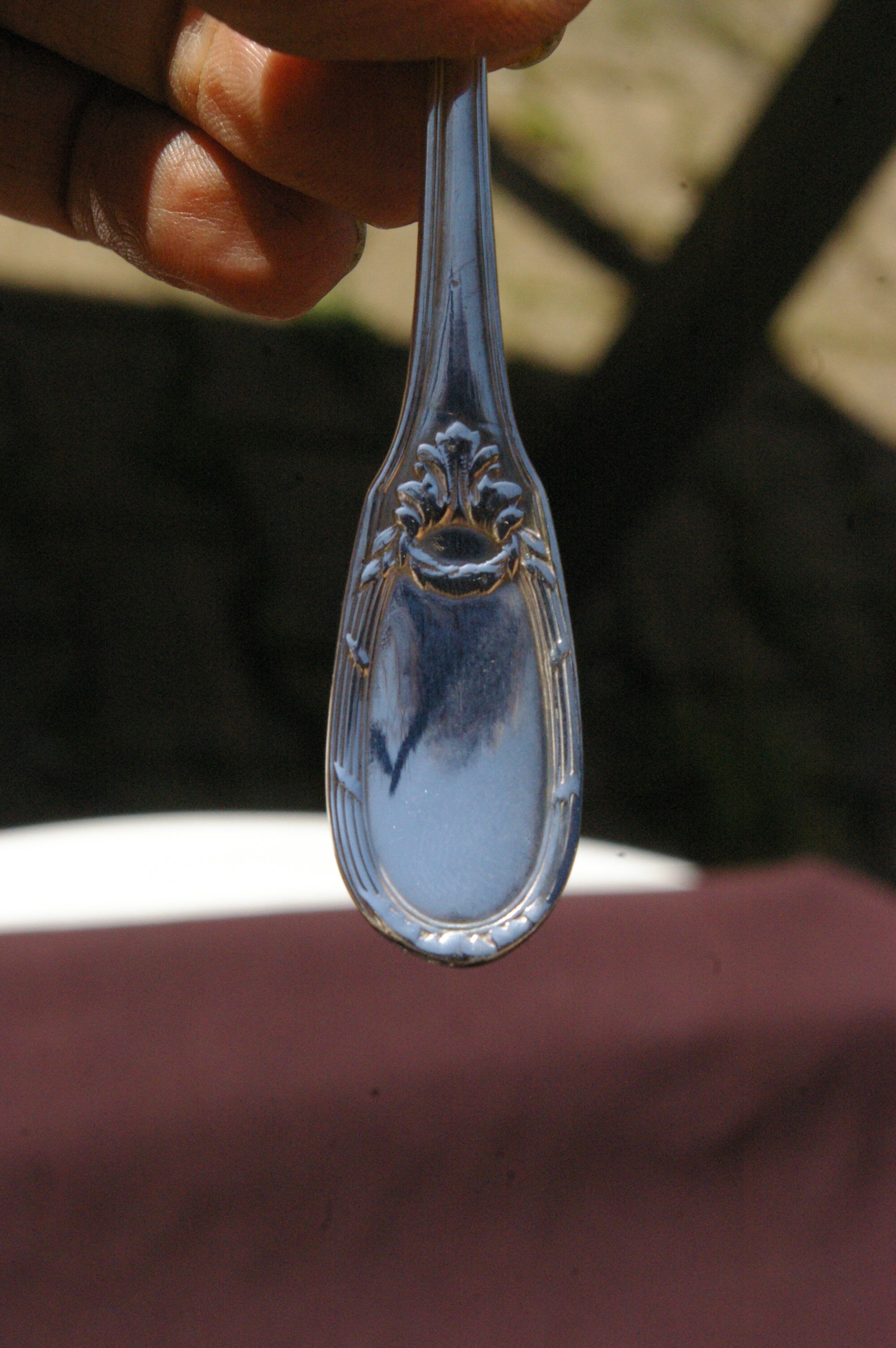 6 silver metal spoons louis XVI style