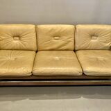 3-seater leather sofa, Brazilian design, 1960s