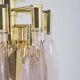 Italian chandelier in brass with tear-shaped Murano glass, 1970s
