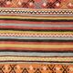 5x6 Vintage Red & Orange Striped Kilim Rug, 163x193Cm
