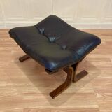 Leather ottoman "Scandinavian design" 1960