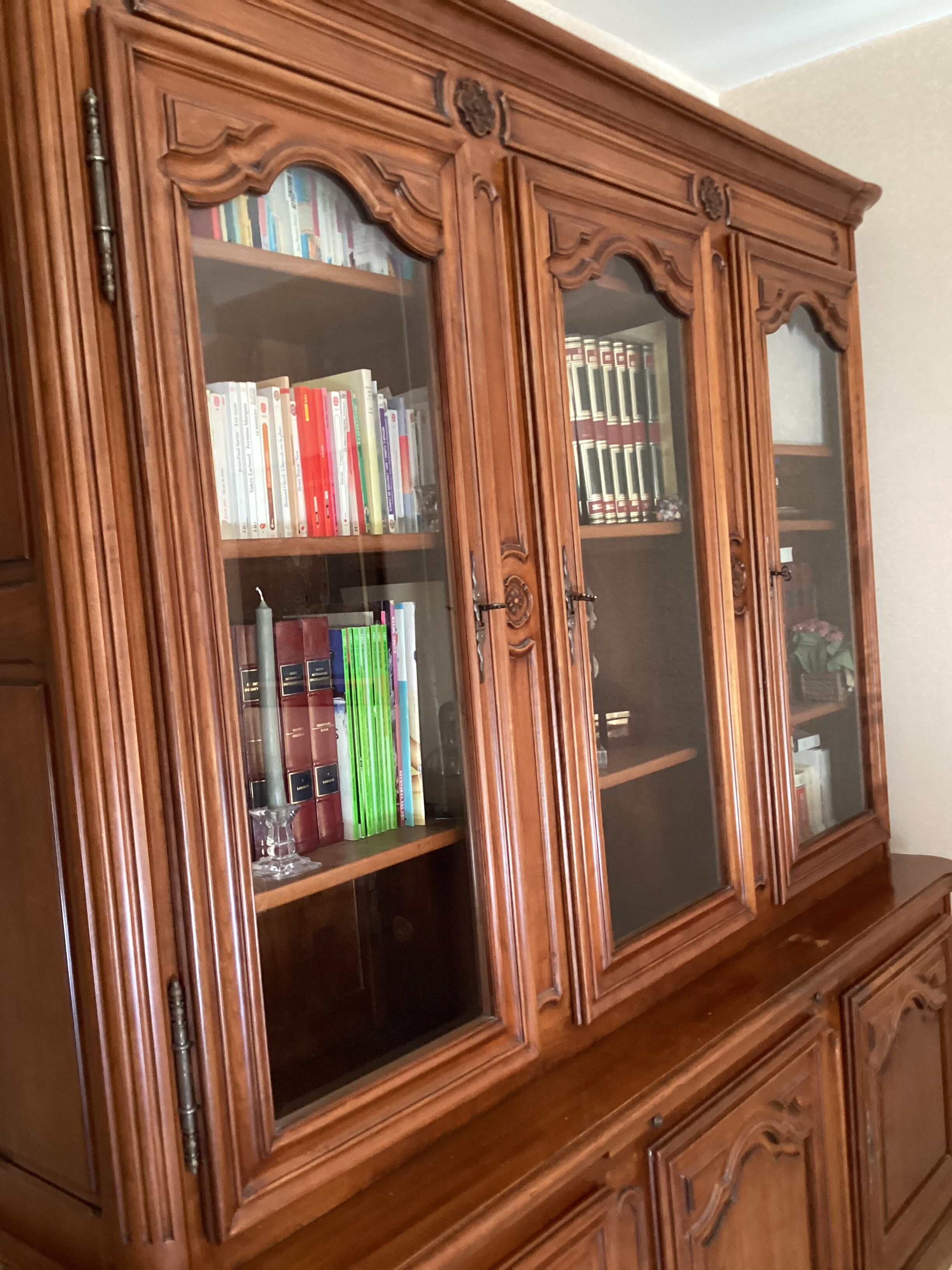 Cherry bookcase stamped Louis Tricoire