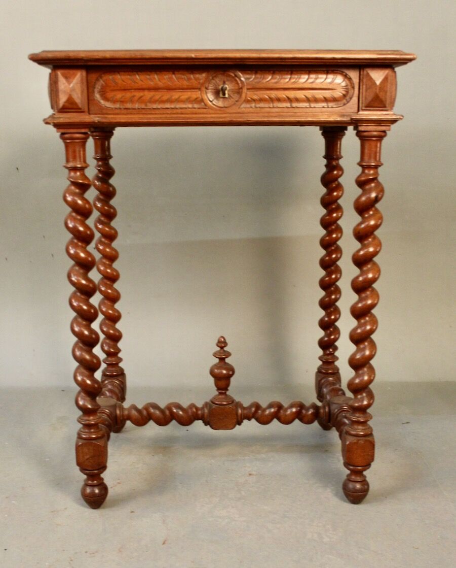 Small Louis XIII Style Table with Turned Legs
