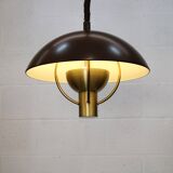 Fog and Morup Mid Century Modern Brass Pendant Lamp, Danish 1960s Brown XL