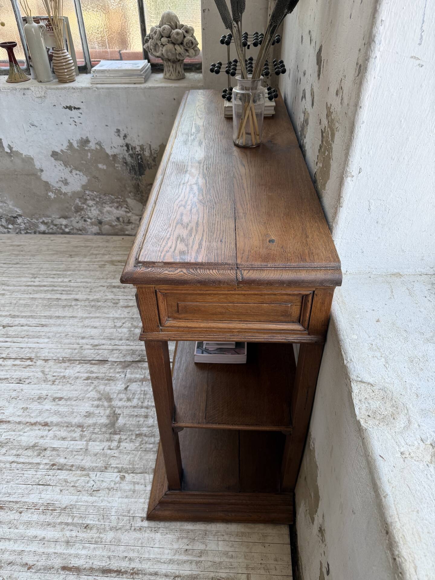 19th-century oak console table