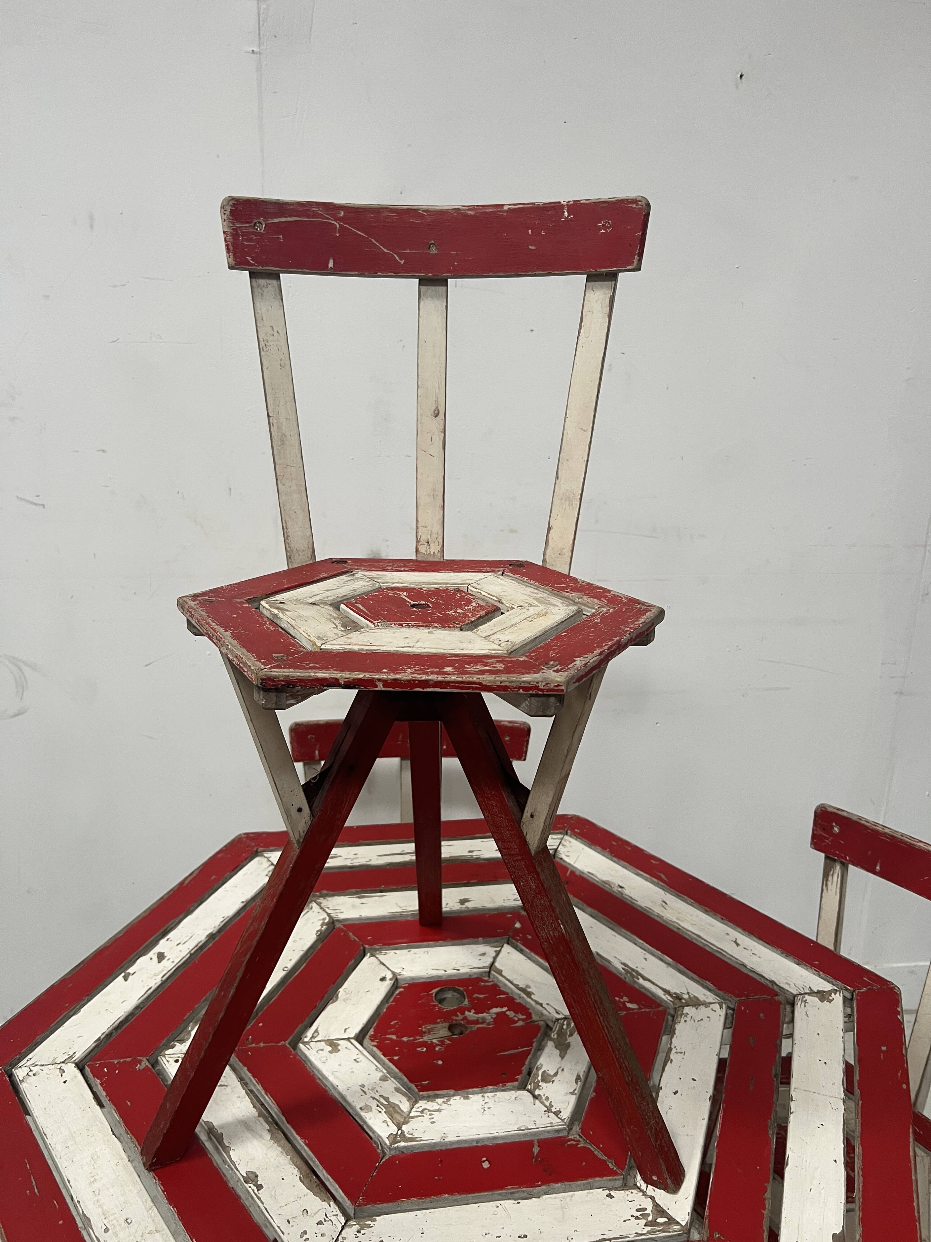 20th century lacquered beech garden furniture set