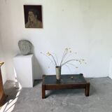 Table basse en chêne et ardoise 1950