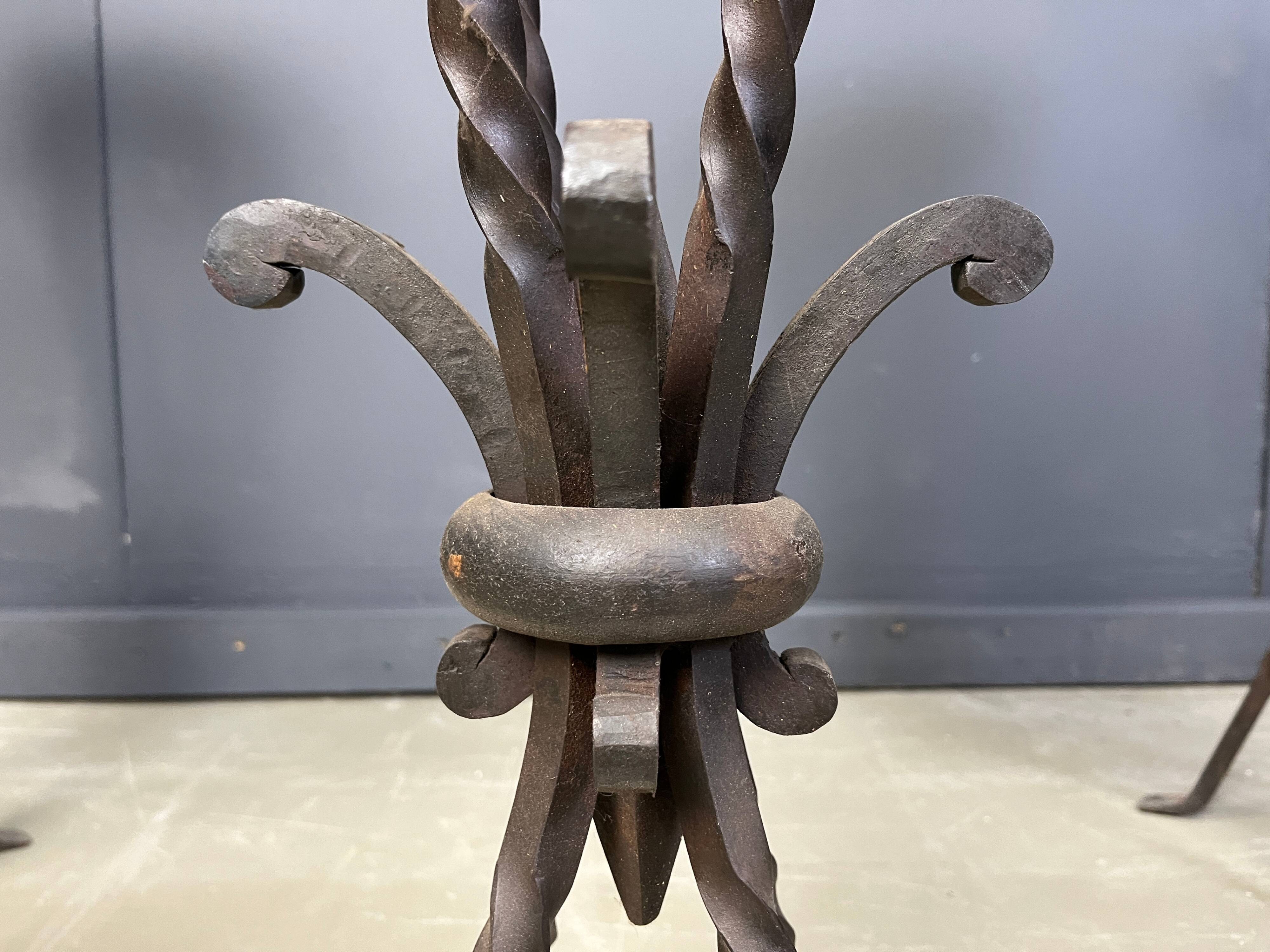 Vintage French wrought iron bar stools, 1960s - set of 3