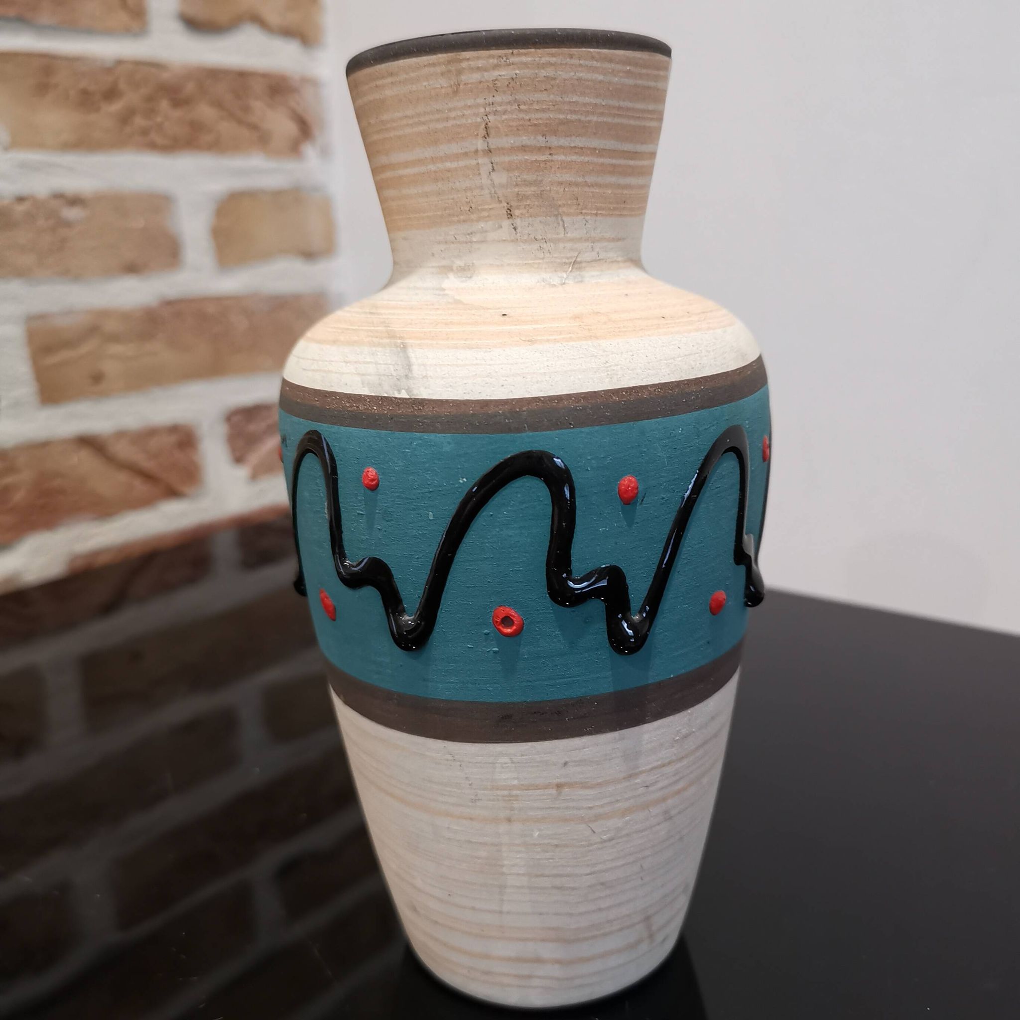 Vase West Germany 523-18 turquoise années 1950