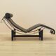 Leather chaise longue, LC4 style, 1980s, made in Italy