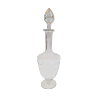 Baccarat crystal carafe, engraved frieze model, circa 1910