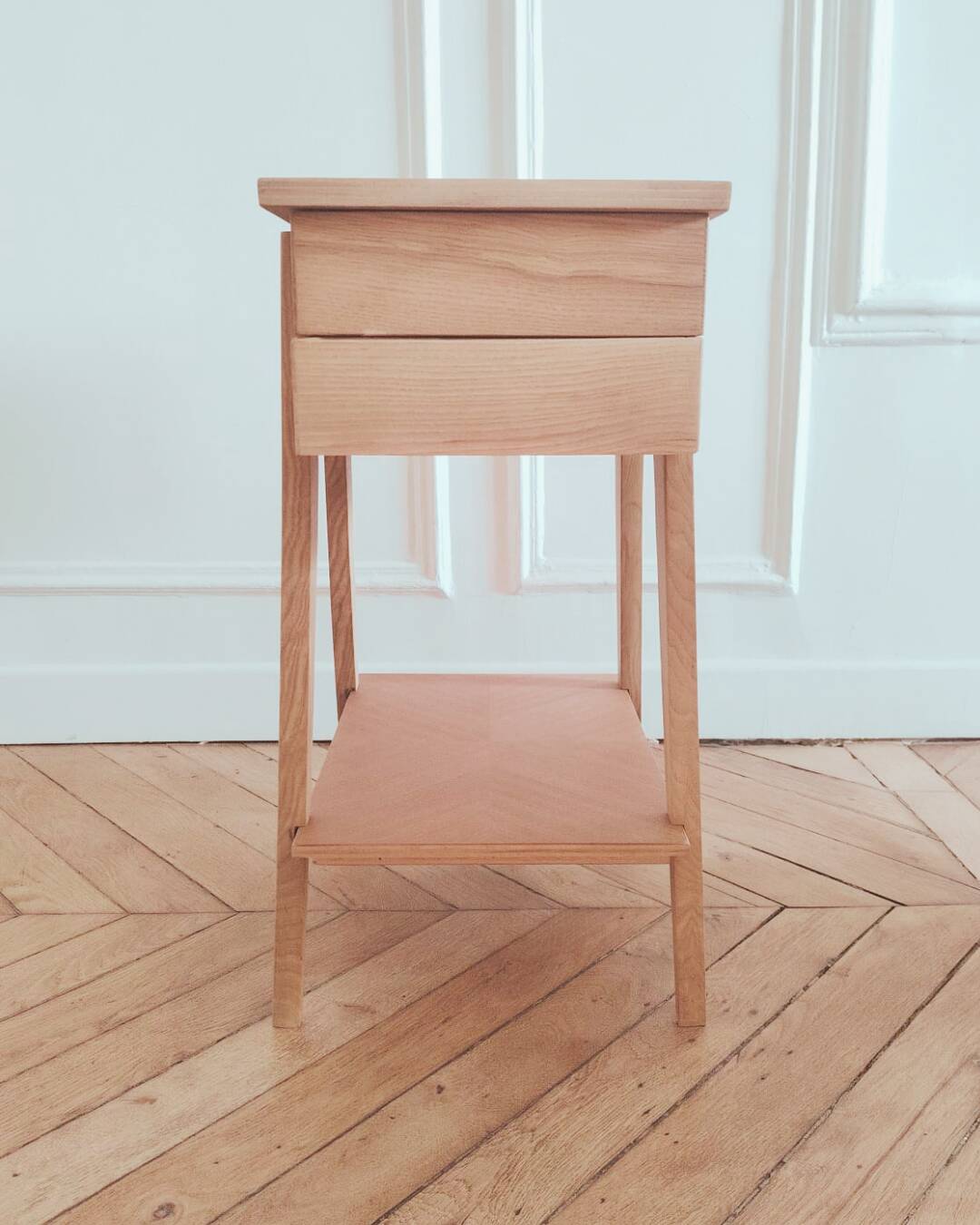 Worker/ Renovated vintage Scandinavian bedside table, 1950s-60s