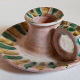 Duo of 50s ceramic hand candle holders