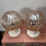 Pair of vintage globe wall lights