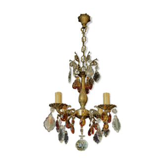 4 bronze lights and tassels chandelier
