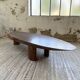 Table basse années 50 plateau bois exotique XXL