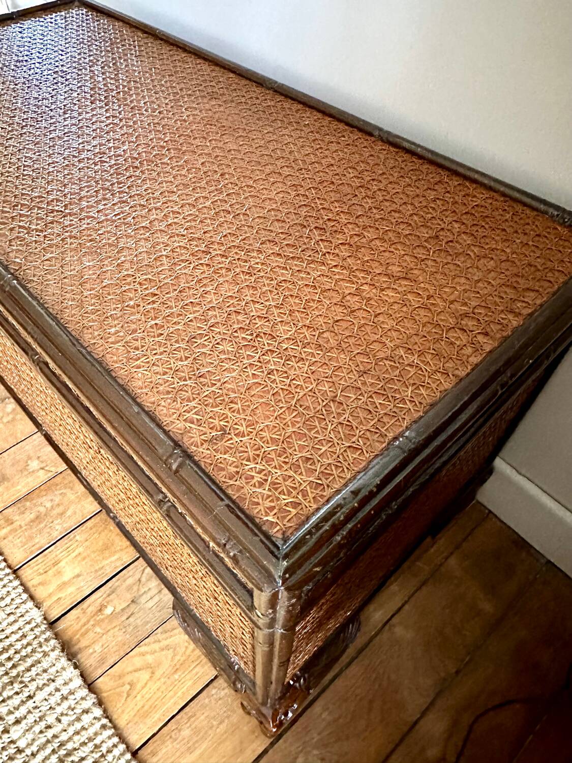 Wooden and cane trunk