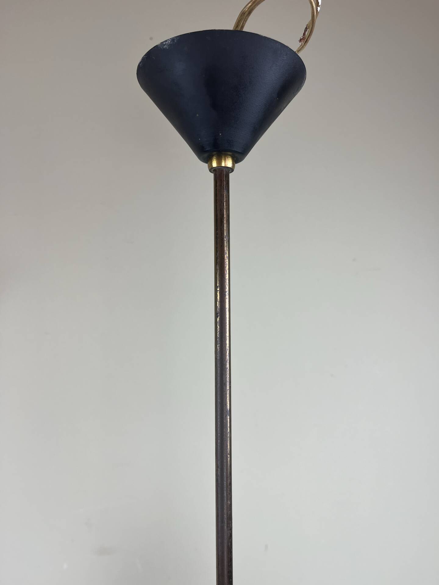 Vintage blue hammered glass pendant