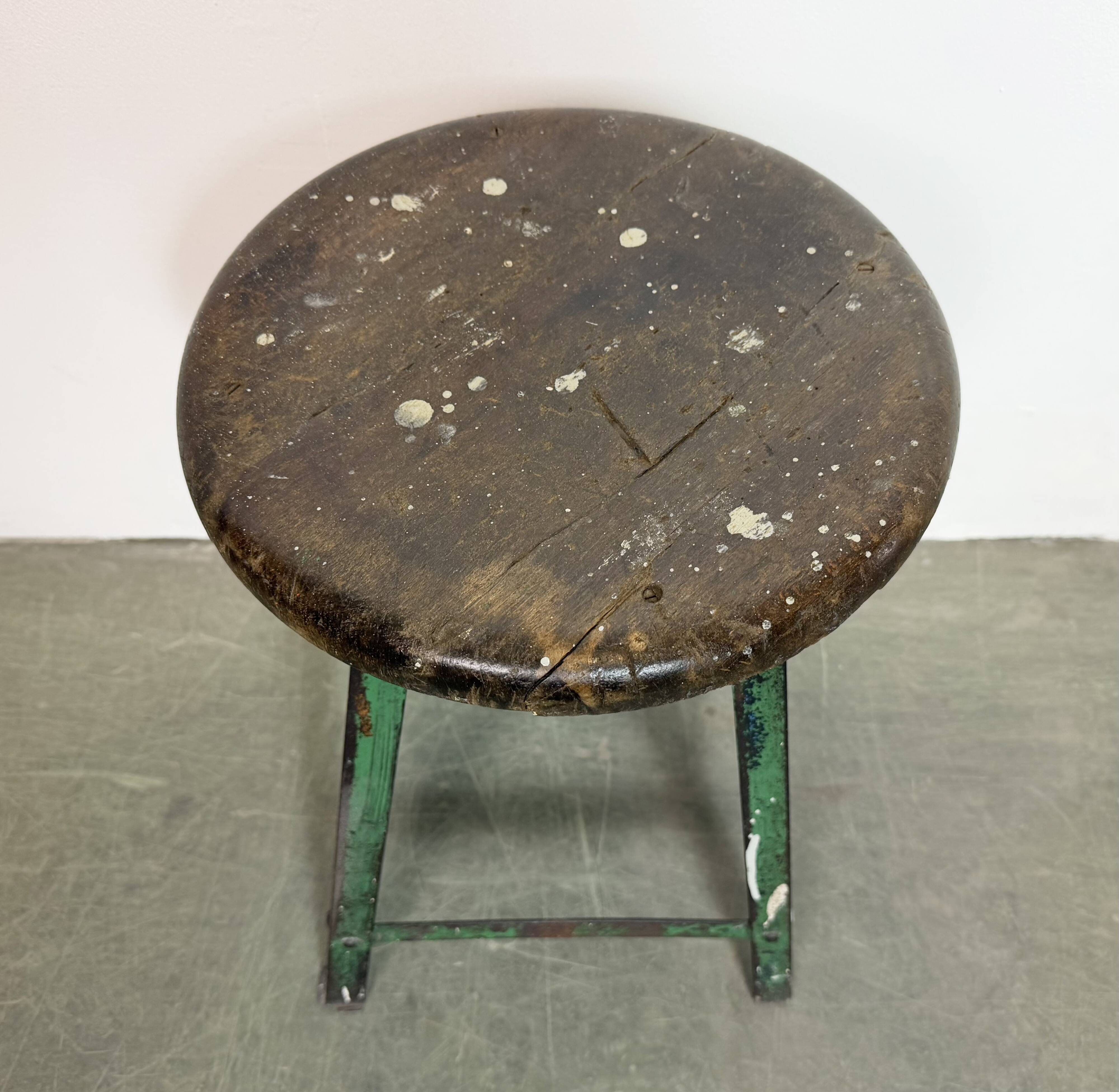 Green Industrial Workshop Stool, 1960s