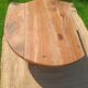 Round coffee table in solid walnut – foldable top