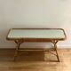 Coffee table, rattan mirror top 60s