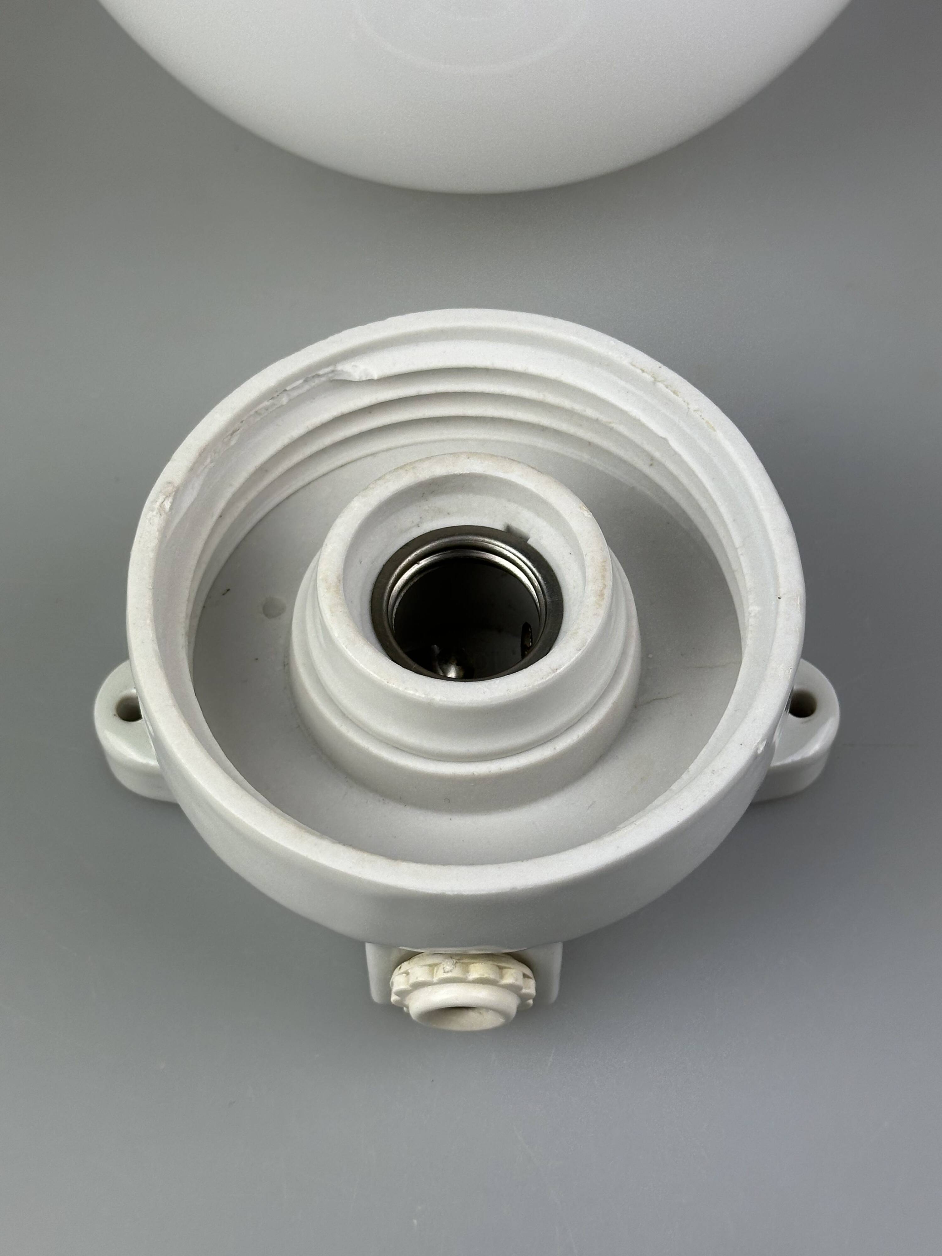 50s 60s wall lamp cellar lamp ceramic & glass Bauhaus design