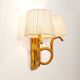 Rattan wall lamp with 2 lights and rope lampshades, 1960-1970.