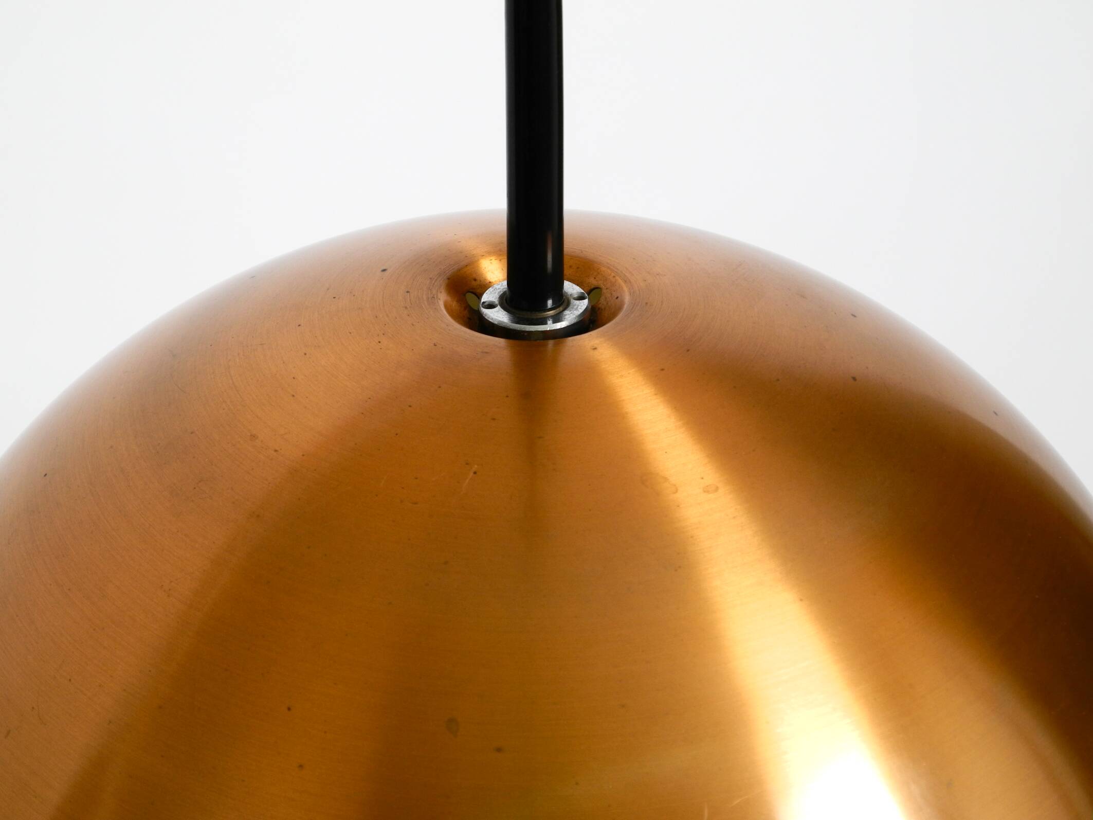 Rare original 1970s large Space Age pendant lamp with copper shade by Staff