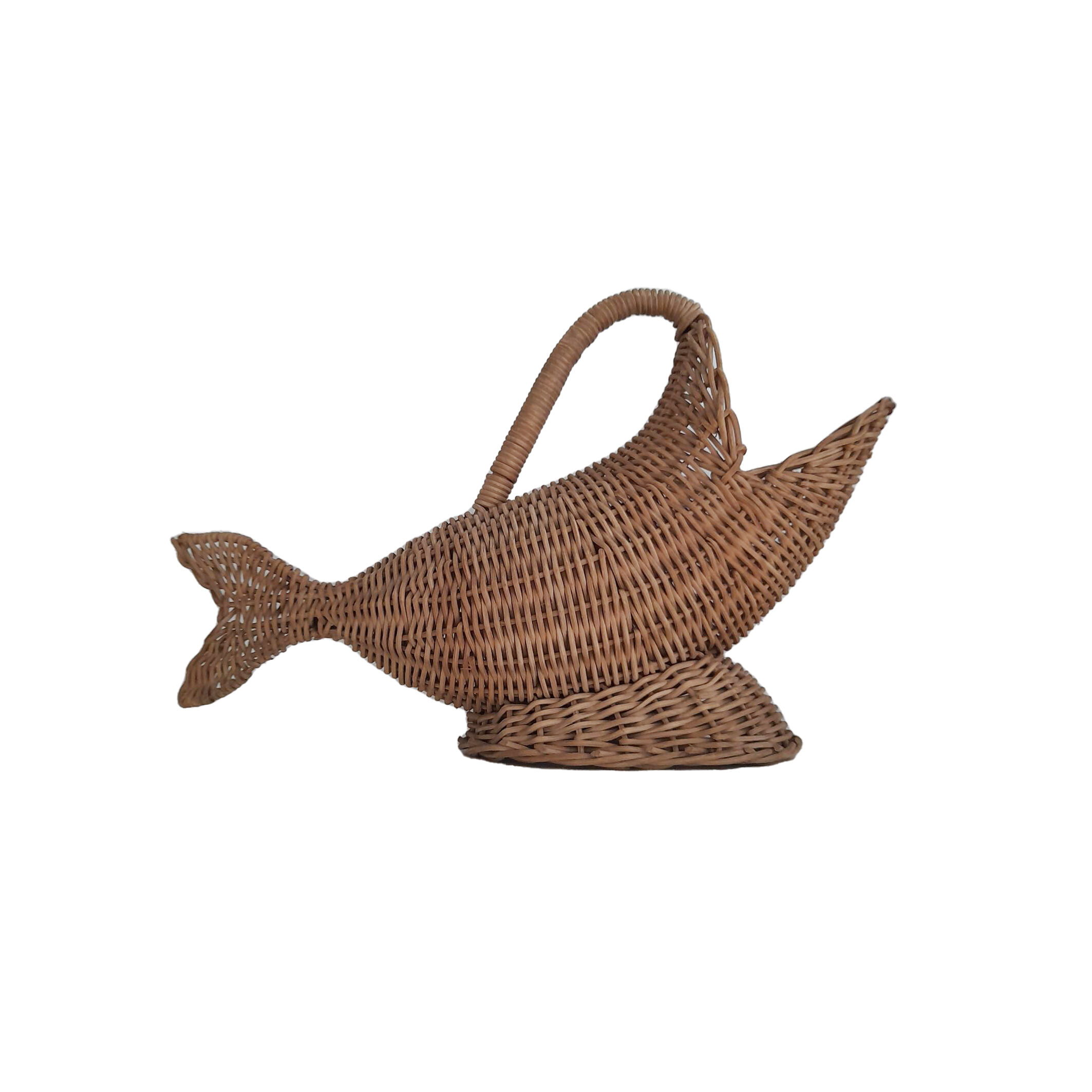 Wicker fish bottle basket