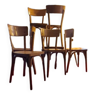 Set of 6 ed Baumann bistro chairs
