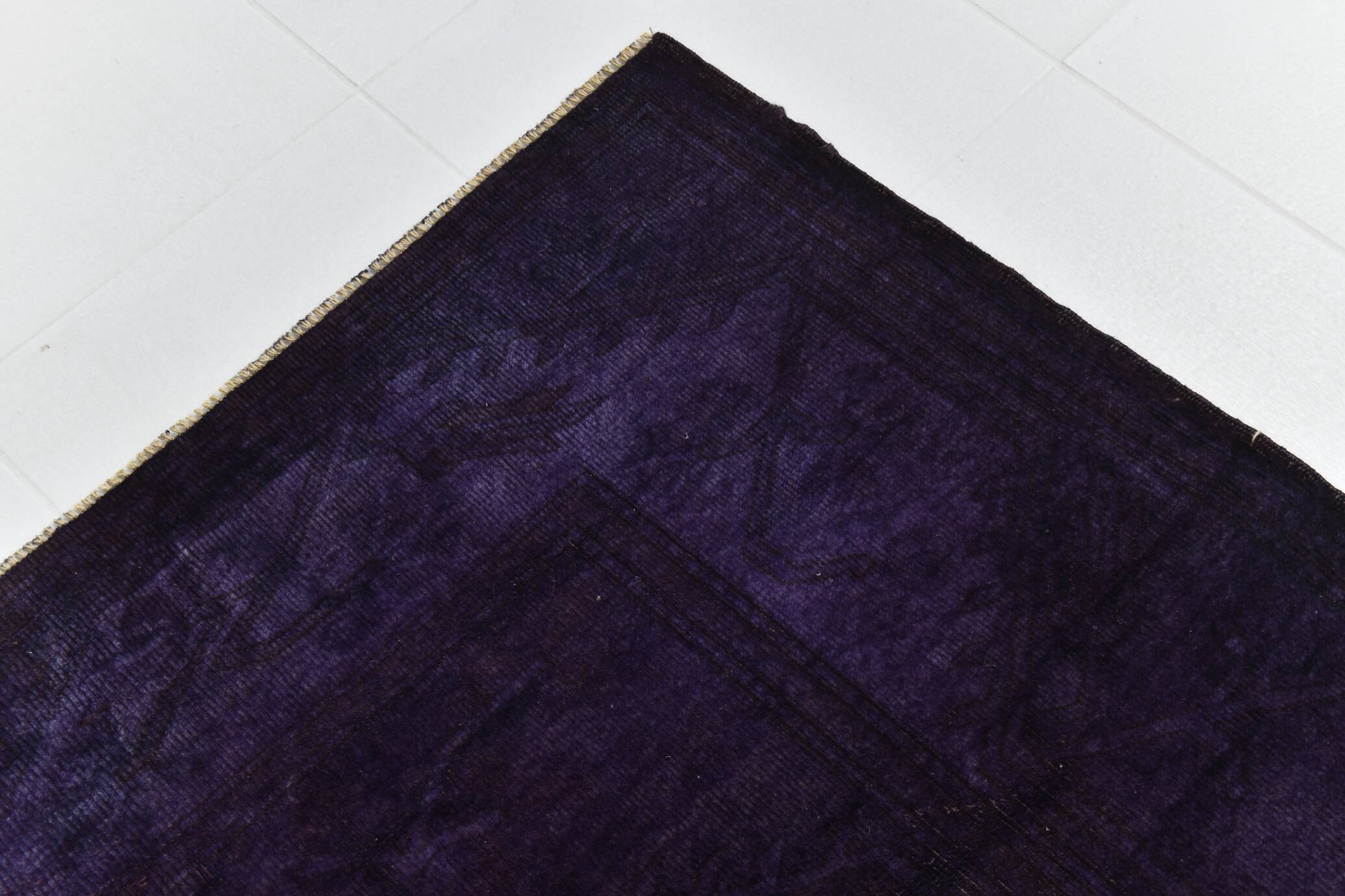 7x10 Dark Purple Turkish Vintage Rug, 215x292 Cm