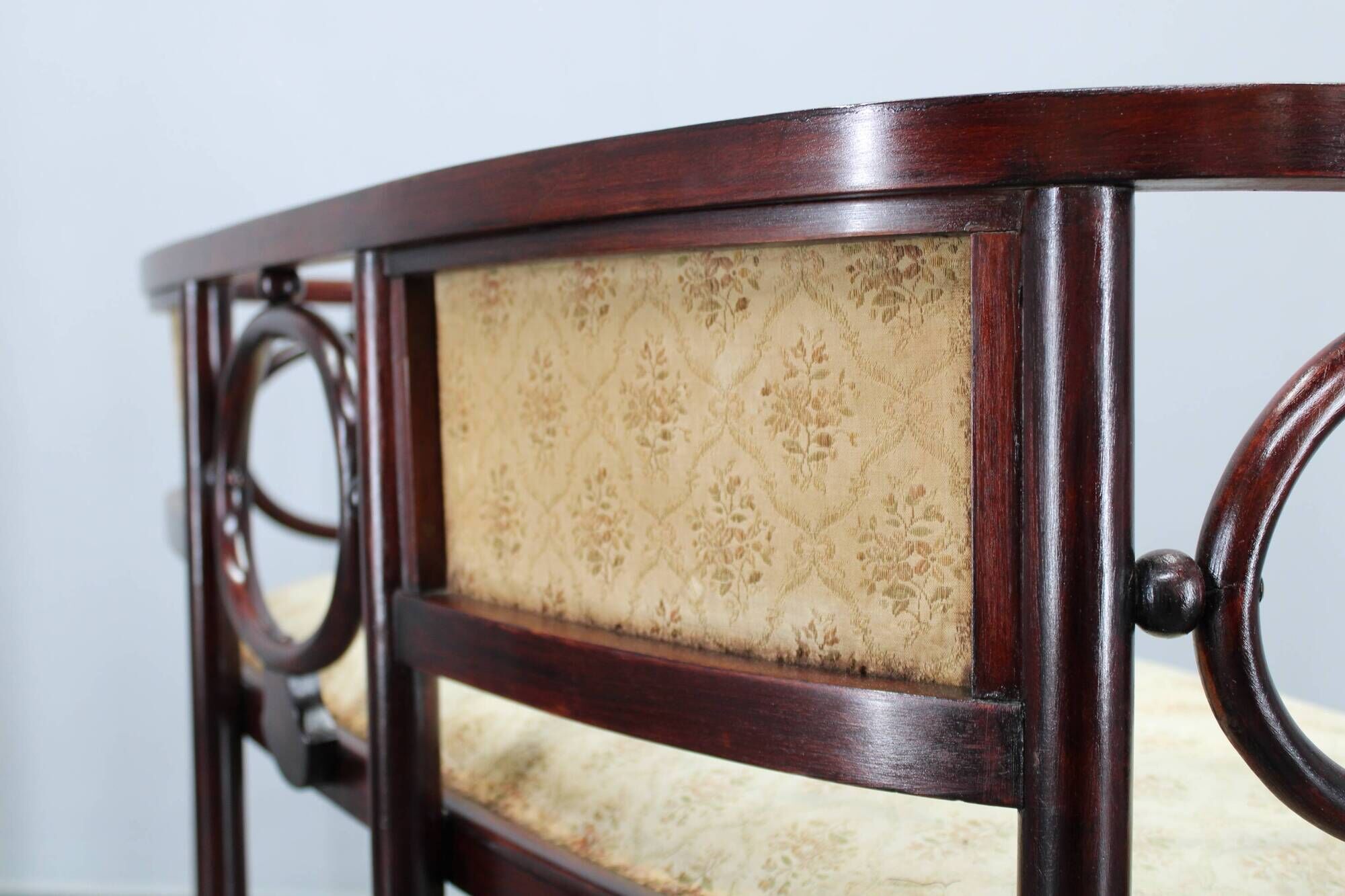 Josef Hoffmann Variation of Art Nouveau "Fledermaus" sofa by Fischel