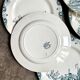 6 assiettes plates n°2 Salins en terre de fer, service "Delft"