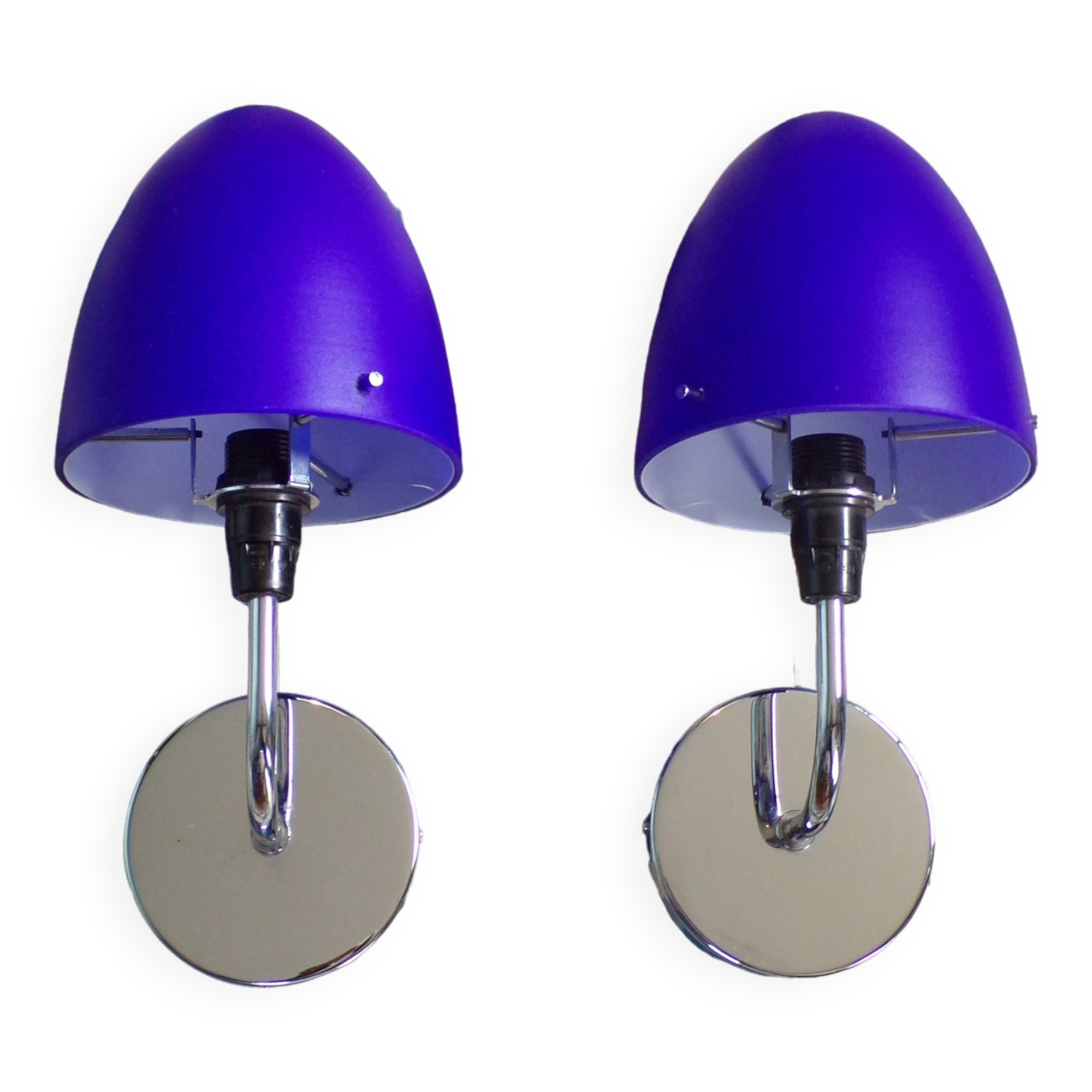 Pair of blue opaline sconces