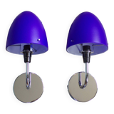 Pair of blue opaline sconces