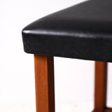 Scandinavian teak stool from the 60s – Faux leather seat