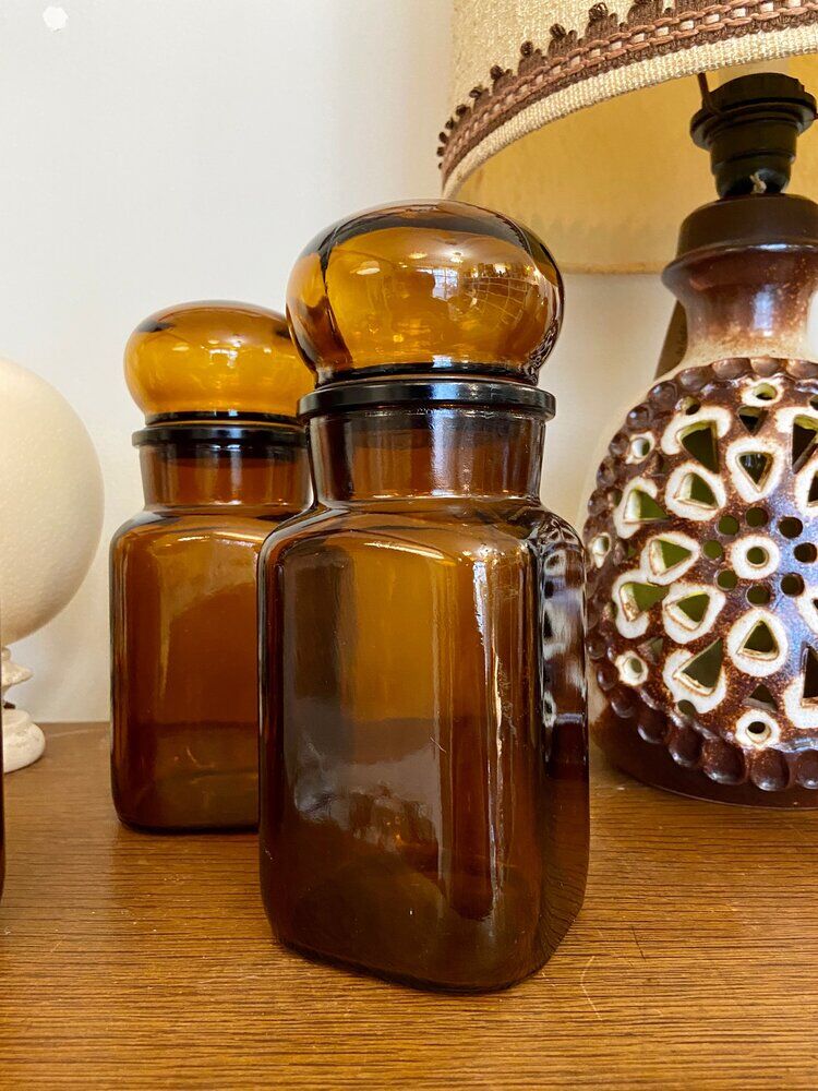 Amber glass jar