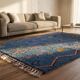 Tapis Handmade Marocain bleu décoré 200cmx300cm