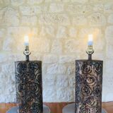 Pair of Brutalist table lamps by Irv Bramberg, 1960s