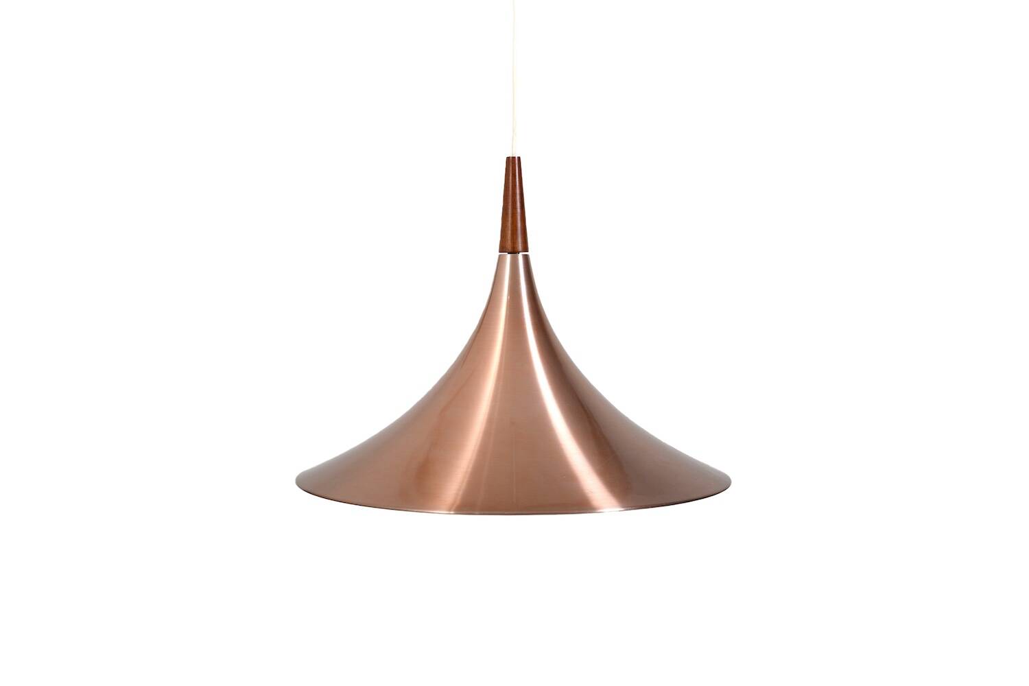 Danish trumpet-shaped Pendant Lamp in Copper