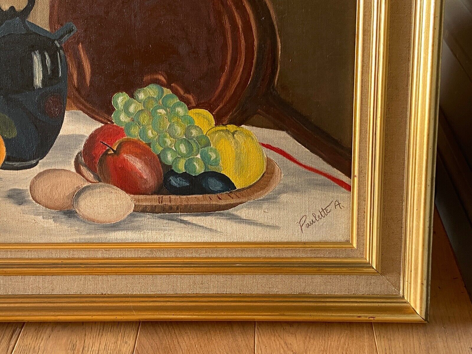 Oil on isorel by paulette a still life with xxth fruit
